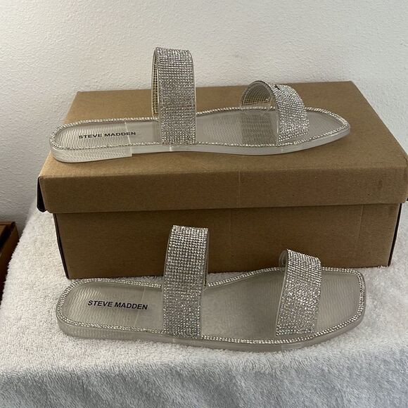 Steve Madden Clear Studded Jelly‎ Sandals Women’s Size 9 - Picture 1 of 8